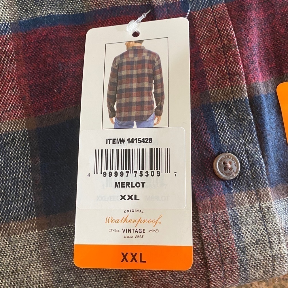 Weatherproof Vintage Men’s Long Sleeve Flannel XXL New With Tags​​​​​​​​​ - Picture 6 of 12